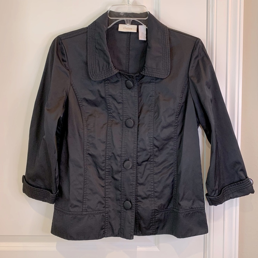 Chico’s Black Spring Fall Jacket Blazer Size Small